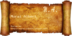 Murai Albert névjegykártya